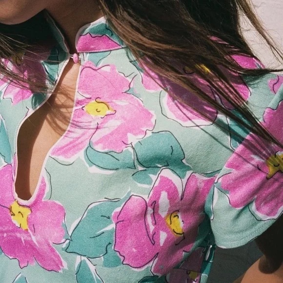 Rixo Lolita Cotton Mini Dress High Neck Size S - Picture 4 of 10